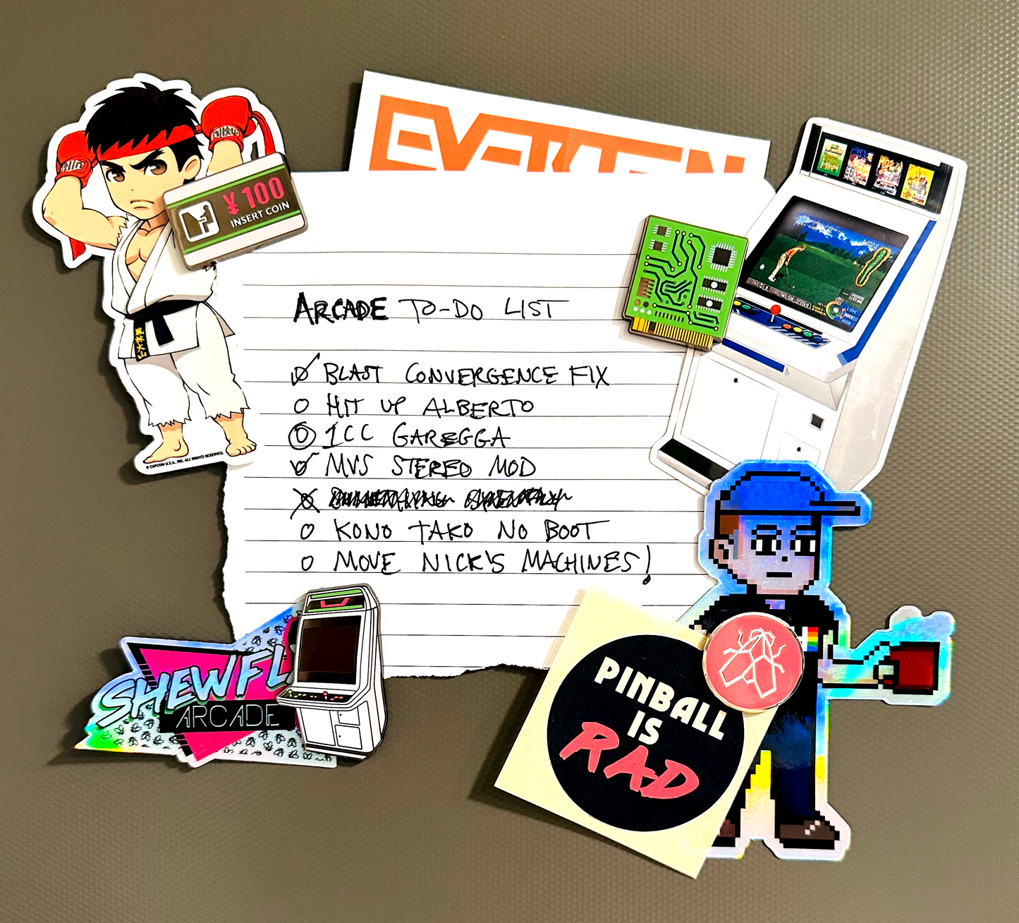 Arcade Enamel Magnet Set