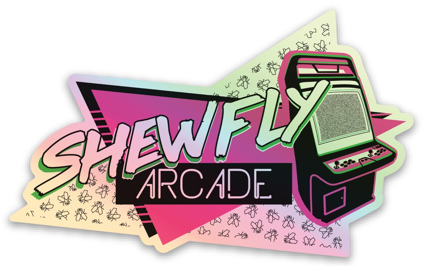 Shewfly Arcade 90's Holographic Sticker